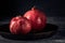 Pomegranate fruit grain red Still life rural rustic style