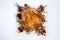 Pomegranate Glazed Roasted Turkey on White