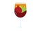 Pomegranate, Green apple and honey in wine glass vector icon isolated