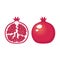 Pomegranate icon. Sliced pomegranate icon clip art. Clipart half of a pomegranate.