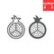 Pomegranate line and glyph icon, fruit and punica, garnet sign vector graphics, editable stroke linear icon, eps 10.