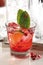 Pomegranate mojito cocktail