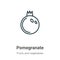 Pomegranate outline vector icon. Thin line black pomegranate icon, flat vector simple element illustration from editable fruits