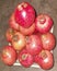 Pomegranate, Punica granatum, fruits on display.