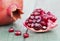 Pomegranate red sweet fruits with seeds