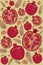 Pomegranate retro background