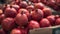 Pomegranate. Ripe pomegranate. A pile of fruits in a street stall. AI generated