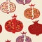 Pomegranate seamless pattern funny