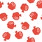 Pomegranate seamless pattern with leaves.