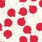 Pomegranate silhouette and outline seamless pattern