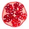 Pomegranate slice isolated on white background