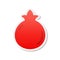 Pomegranate sticker icon, Vector, Illustration.