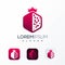 Pomegranate tech logo design ready to use