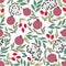 Pomegranate. Vector seamless background for design