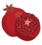 Pomegranate whole and peeled