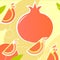 Pomegranate - wild retro stylized texture - orange