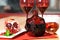 Pomegranate wine with glasses