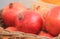 Pomegranates in a wicker basket