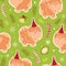 Pomeranian celebrates Christmas. Cute festive dogs seamless pattern