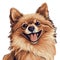 Pomeranian portrait over white background