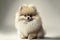 Pomeranian spitz, cream colored pomeranian dog, portrait of pomeranian spitz on light background