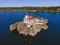 Pomham Rocks Lighthouse aerial view, Rhode Island, USA