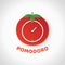 Pomodoro technique. Paper art realistic vector illustration