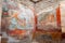 Pompeii, the best preserved archaeological site in the world, Italy. Interior of the House of the Small Fountain, Frescoes on the