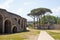 Pompeii, Italy, June 26, 2020 external walls of the Roman amphitheater