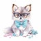 A Pomsky Puppy in Pastel Headband and Bandana: An Adorable Photo for Your Collection! AI Generated