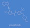 Ponatinib cancer drug molecule. Tyrosine kinase inhibitor used in treatment of chronic myeloid leukemia CML and acute.