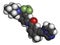 Ponatinib cancer drug molecule. Tyrosine kinase inhibitor used in treatment of chronic myeloid leukemia CML and acute.