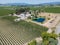 Pond at a California winery, from the air