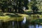 Pond in Castle and Park Babelsberg in Autumn in Potsdam  the Capital City of Brandenburg