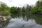 Pond in a city park at Boise, Idaho.