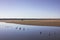 Pond on the dried estuary, where salt was mined in the 20th century.