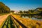 Pond and fence along a country road in York County, Pennsylvania