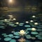 A pond filled with floating, bioluminescent water lilies that emit a soothing, melodic hum2