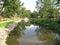 Pond with fountain in KuldÄ«ga. Latvia