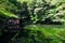Pond of the Holy Water from Mt. Fuji at the Fuji Hongu Sengen Taisha Shrine in Shizuoka, Japan. This shrine is located in close to