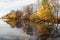 The pond in the late autumn .Elagin island. Saint-Petersburg