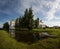 Pond in the Nikolo-Vyazhisci monastery in the summer