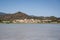 Pond of Notteri in Villasimius and in the background the tourist