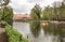 A pond in a park in Wejherowo in Pomerania in Poland