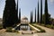 Pond and pavilion in The Concepcion Botanical Garden. Malaga. Andalusia. Spain