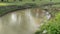 Pond and stream at a rest area in alabama