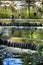 Pond surrounded by vegetation in Reina Sofia park in Alicante