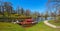 Pond in th park of the Castle in Cesis, Latvia, Europe