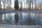 Pond under the ice in the estate Abramtsevo