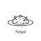 Pongal line icon. Traditional Indian dish.Editable vector illustration